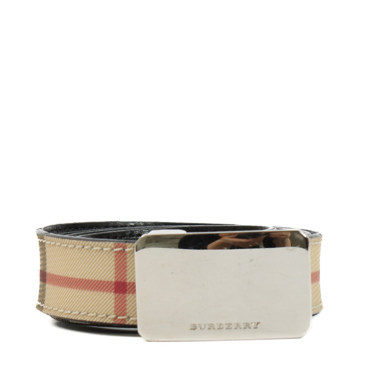 shop 100% authentic second hand Burberry Beige Check Belt - Size 100 on Labellov.com