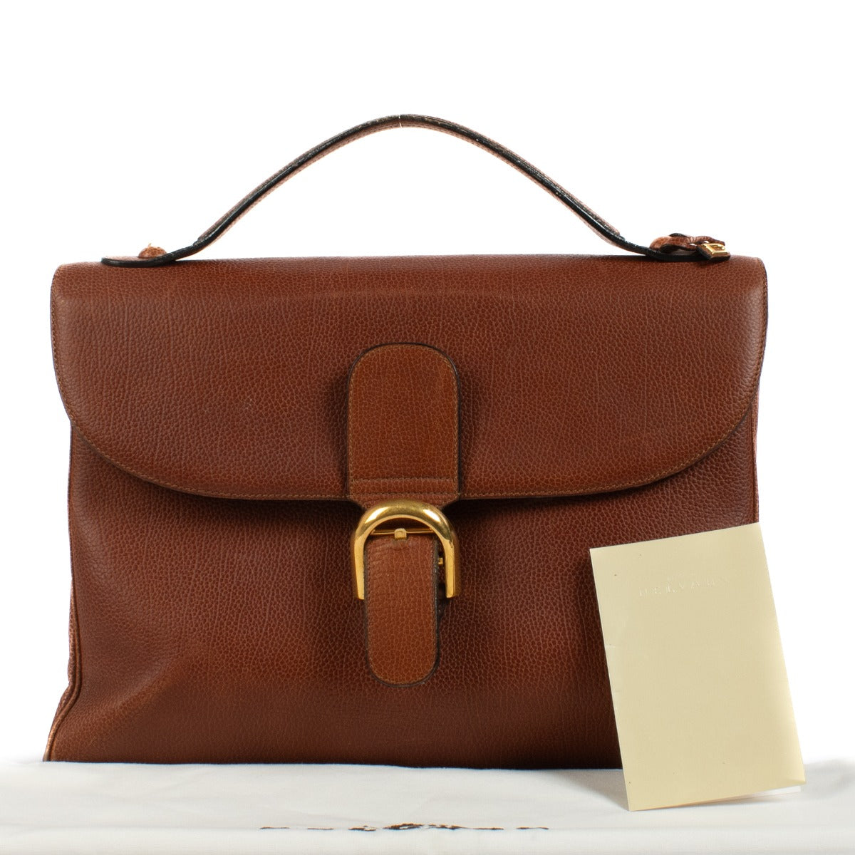 Shop 100% authentic Delvaux Brown Leather Brillant Briefcase at Labellov.com.