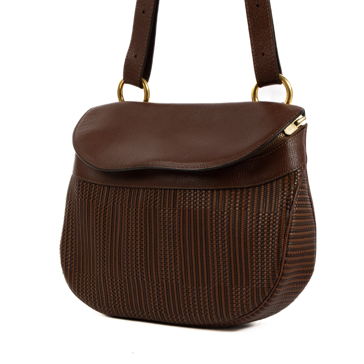 Shop 100% authentic second-hand Delvaux Brown Toile De Cuir Shoulder bag on Labellov.com