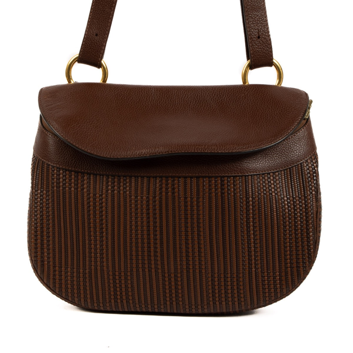 Shop 100% authentic second-hand Delvaux Brown Toile De Cuir Shoulder bag on Labellov.com