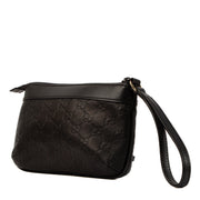 Shop safe online at Labellov this 100% authentic second hand Gucci Black Monogram Empreinte Clutch