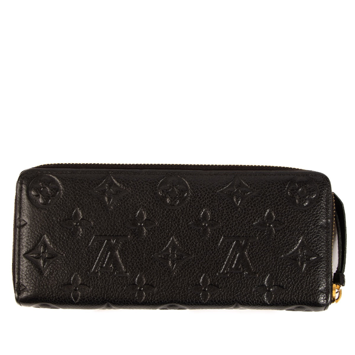 Shop safe online at Labellov this 100% authentic second hand Louis Vuitton Black Monogram Empreinte Leather Clémence Wallet