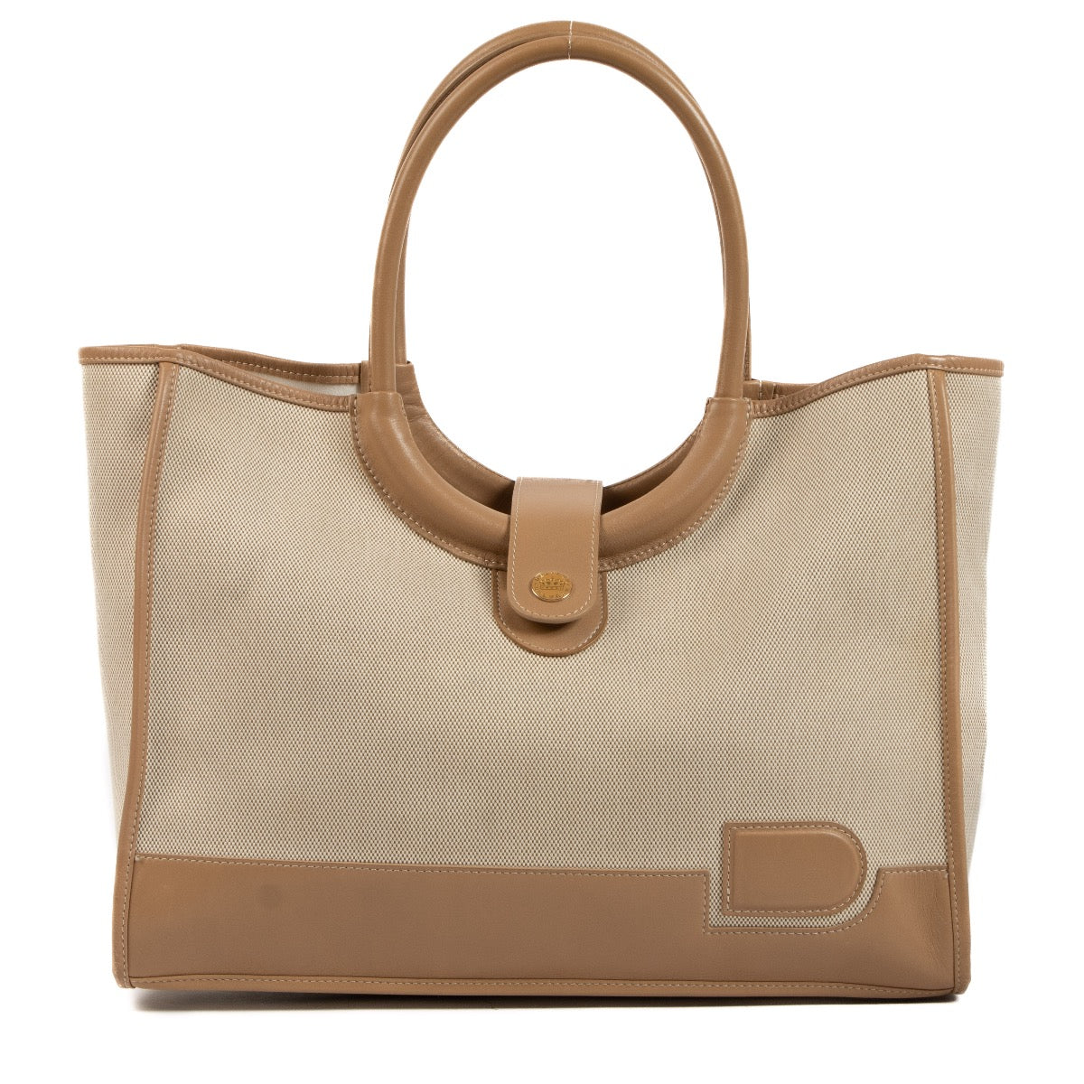 Buy real authentic Delvaux Beige Toile Mirage Top handle safe online at Labellov.com or in Brussels, Knokke and Antwerp