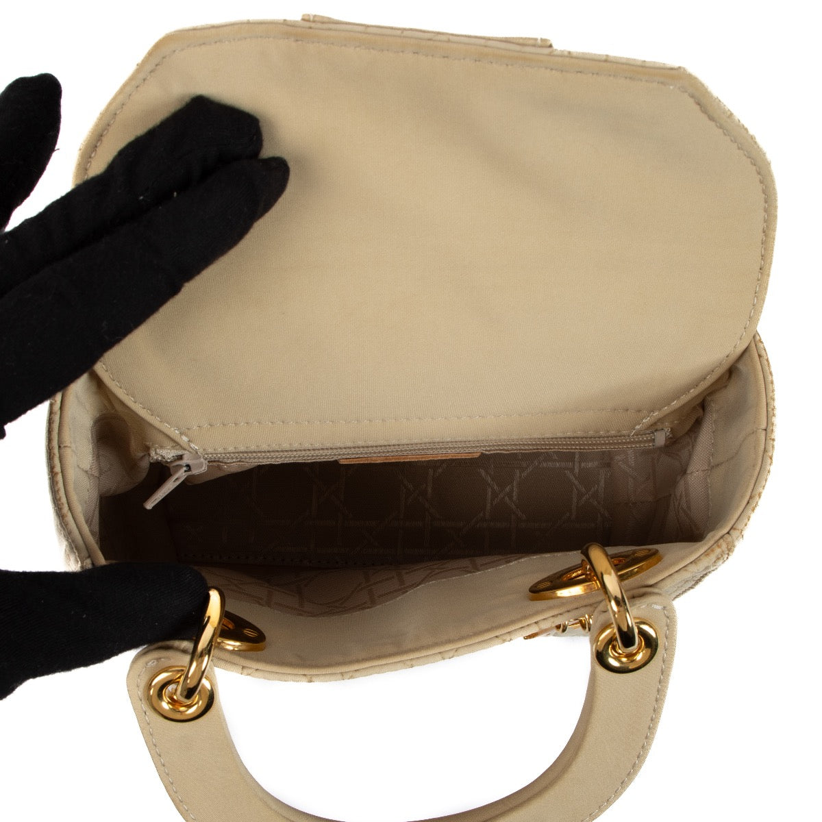 Shop 100% authentic second-hand Christian Dior Naturel Cannage Microfibre Mini Lady Dior on Labellov.com