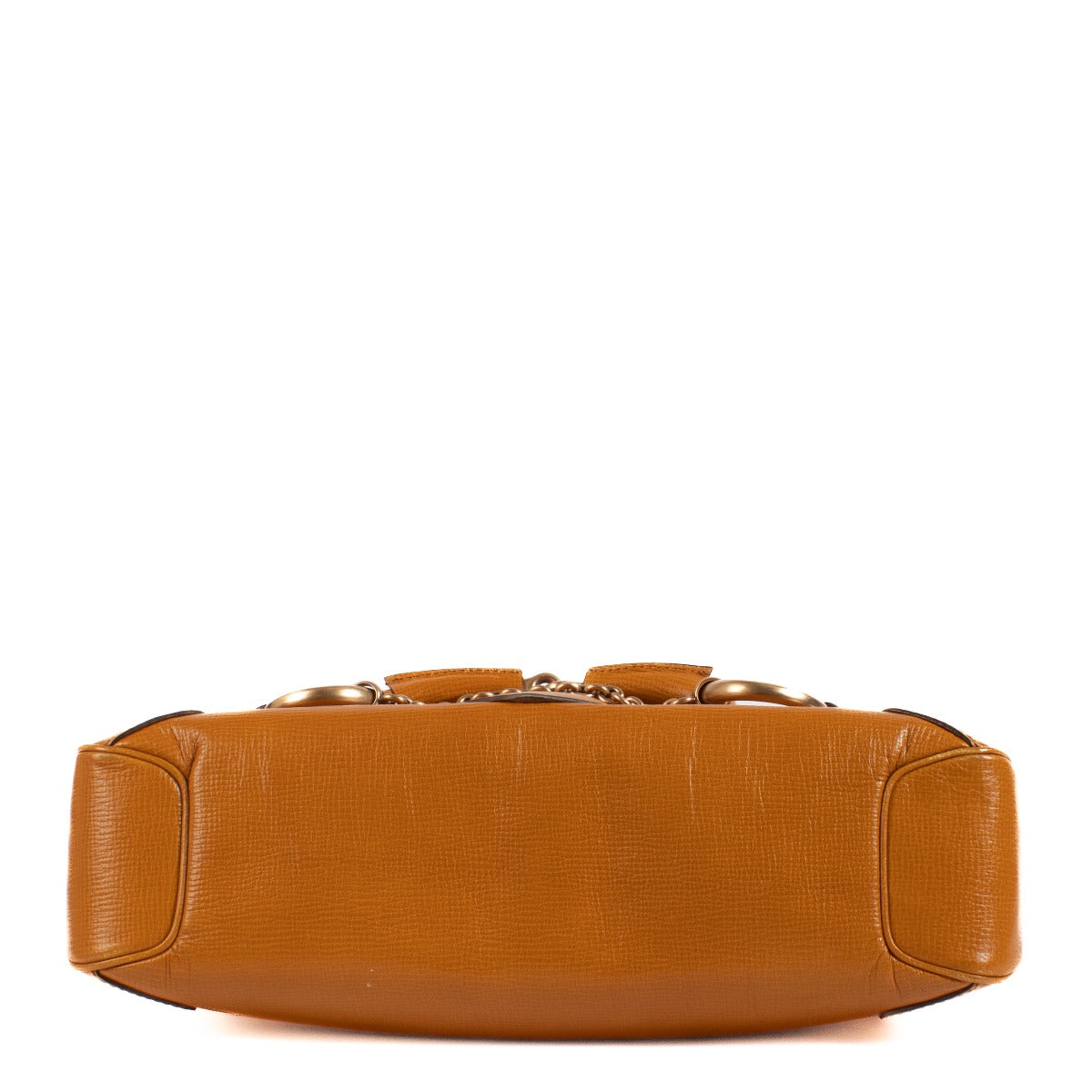 Shop safe online at Labellov in Antwerp, Brussels and Knokke this 100% authentic second hand Gucci Orange Leather Horsebit Shoulder bag