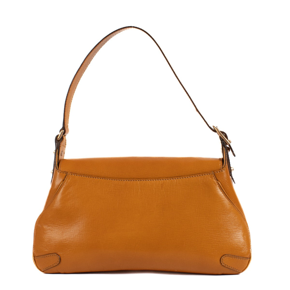 Shop safe online at Labellov in Antwerp, Brussels and Knokke this 100% authentic second hand Gucci Orange Leather Horsebit Shoulder bag