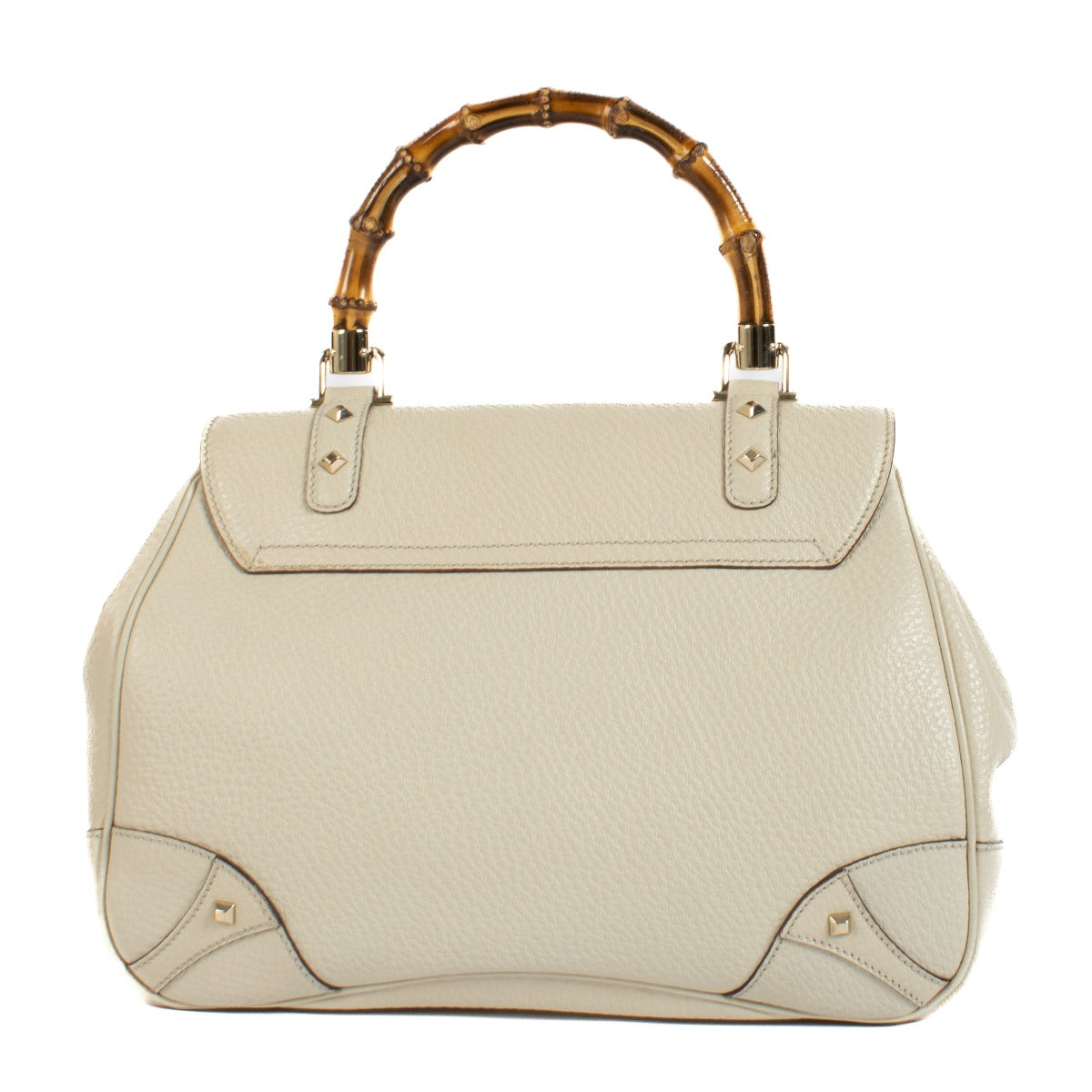 Shop safe online at Labellov in Antwerp, Brussels and Knokke this 100% authentic second hand Gucci White Bamboo Top Handle Bag