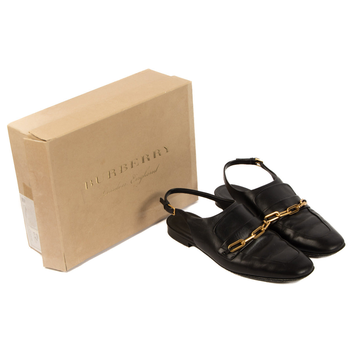 Burberry Black Chain Flats - size 40