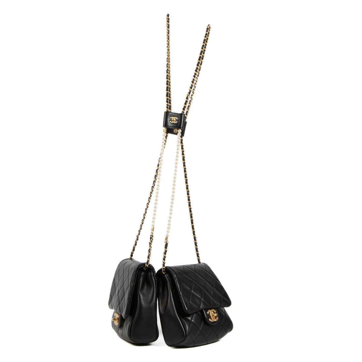 Chanel 2019 Spring Summer Black Medium Side-Packs Bag