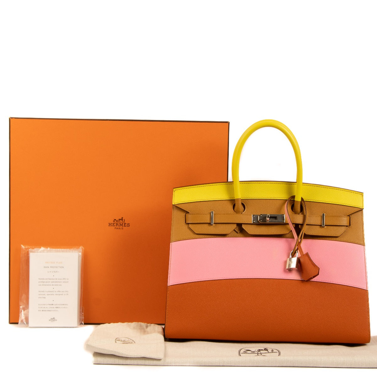 Buy second hand Hermès Birkin 35 Sellier Sunrise Rainbow on www.labellov.com