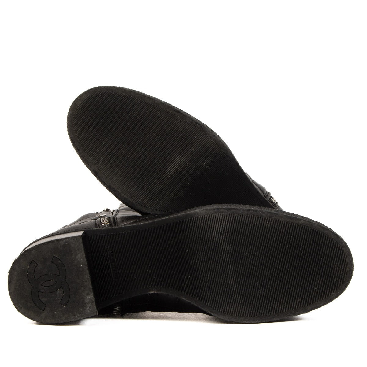 Chanel Black Quilted Ankle Boots - Size 38