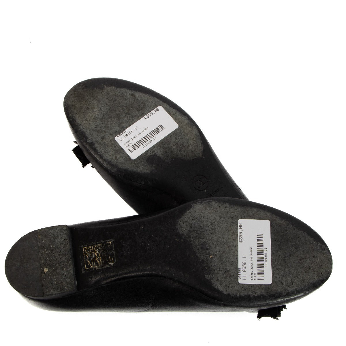 Chanel Zwarte CC Bow Ballerina's - Maat 39 1/2