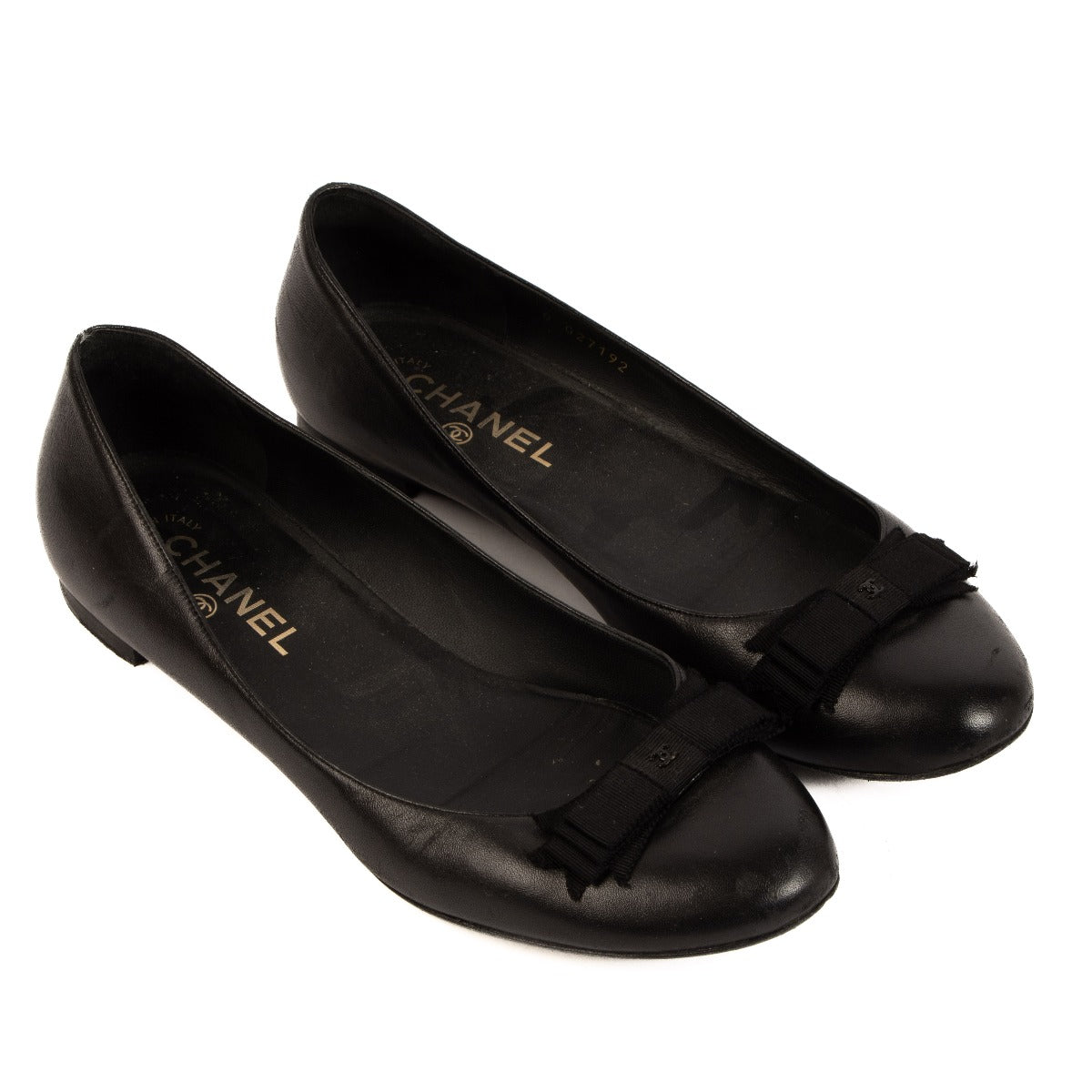 Chanel Black CC Bow Ballerinas