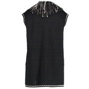 Shop 100% authentic second-hand Chanel Black Logo Fringe Tweed Jacket - Size 38 on Labellov.com