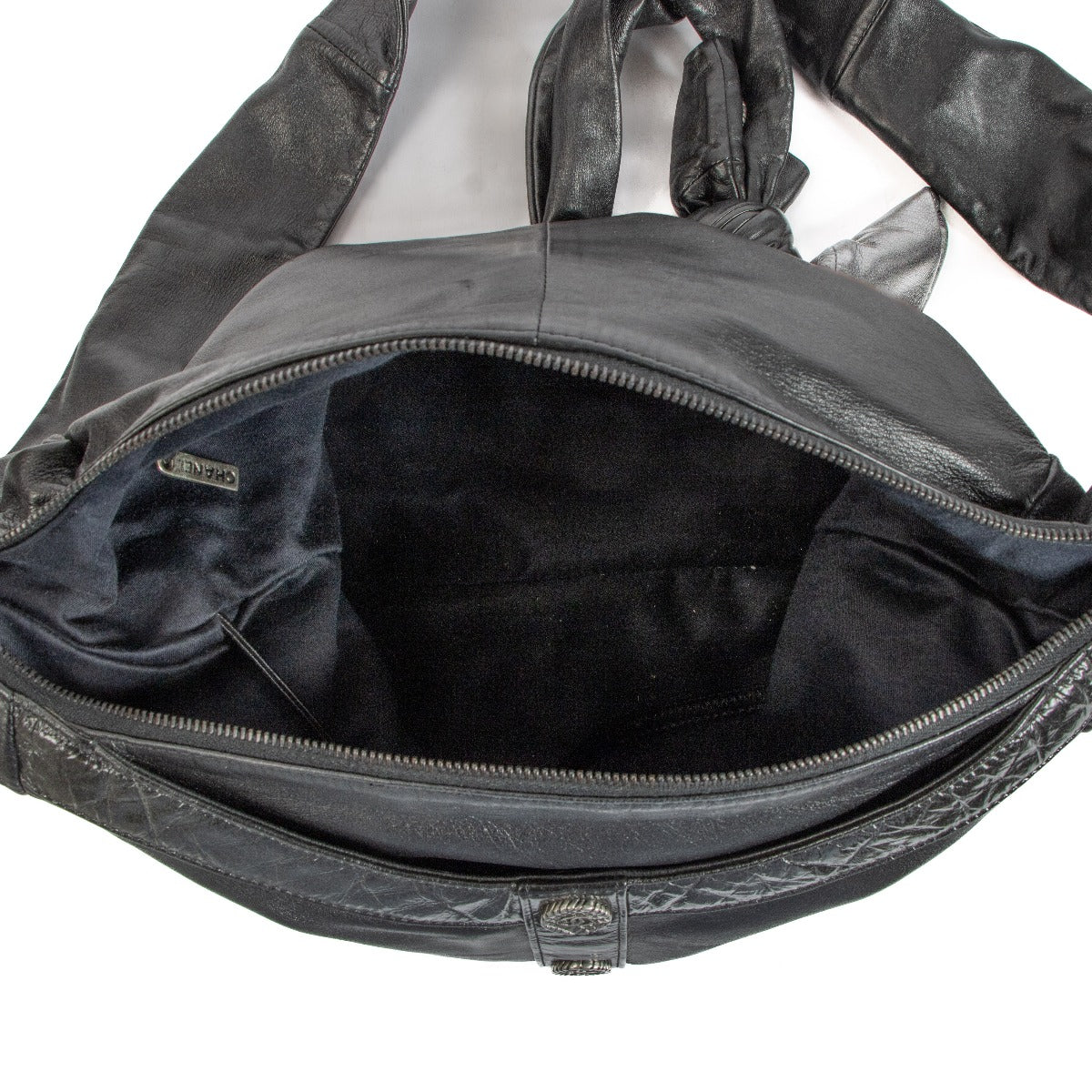 Chanel 2015 Black Lambskin Jacket Small Girl Bag