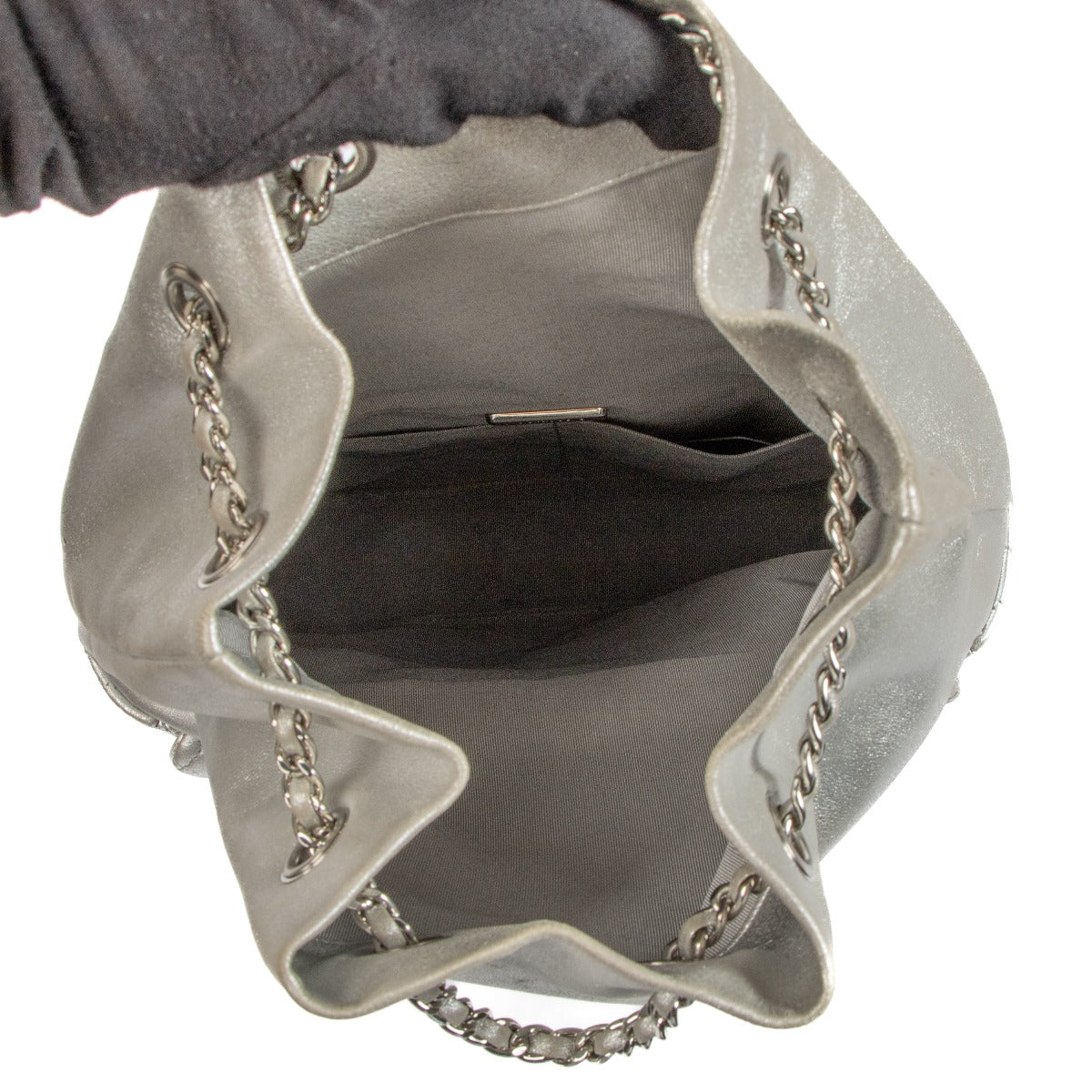 Chanel Silver Lambskin Seoul Backpack