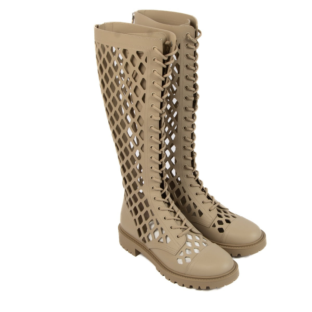 Christian Dior Beige D-trap High Boots