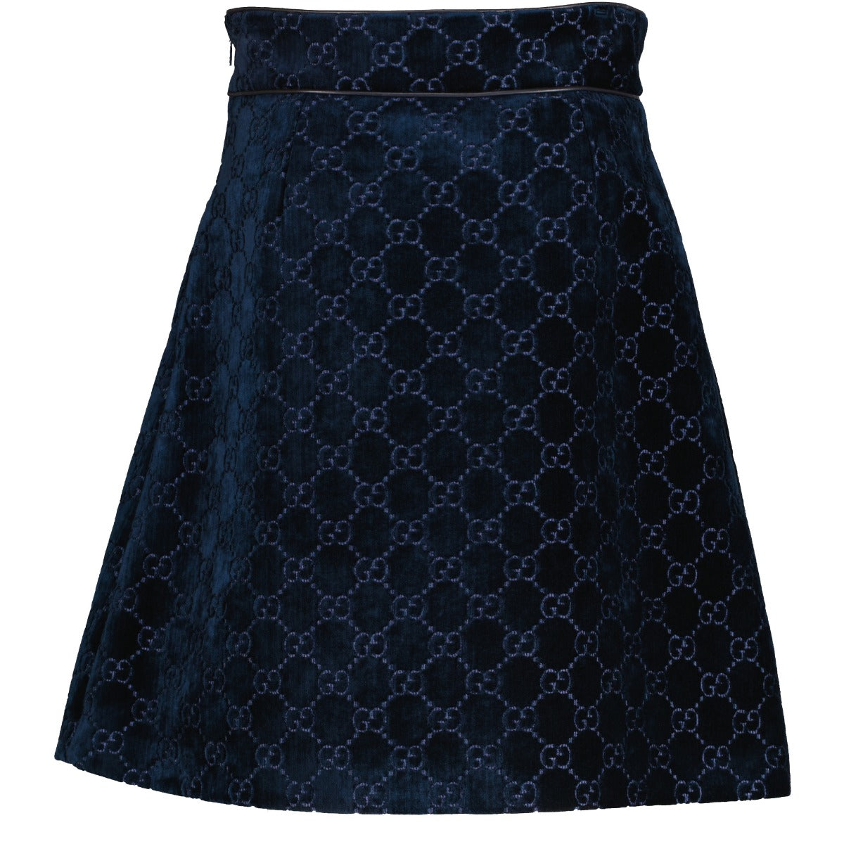 Gucci Blue GG Velvet Skirt