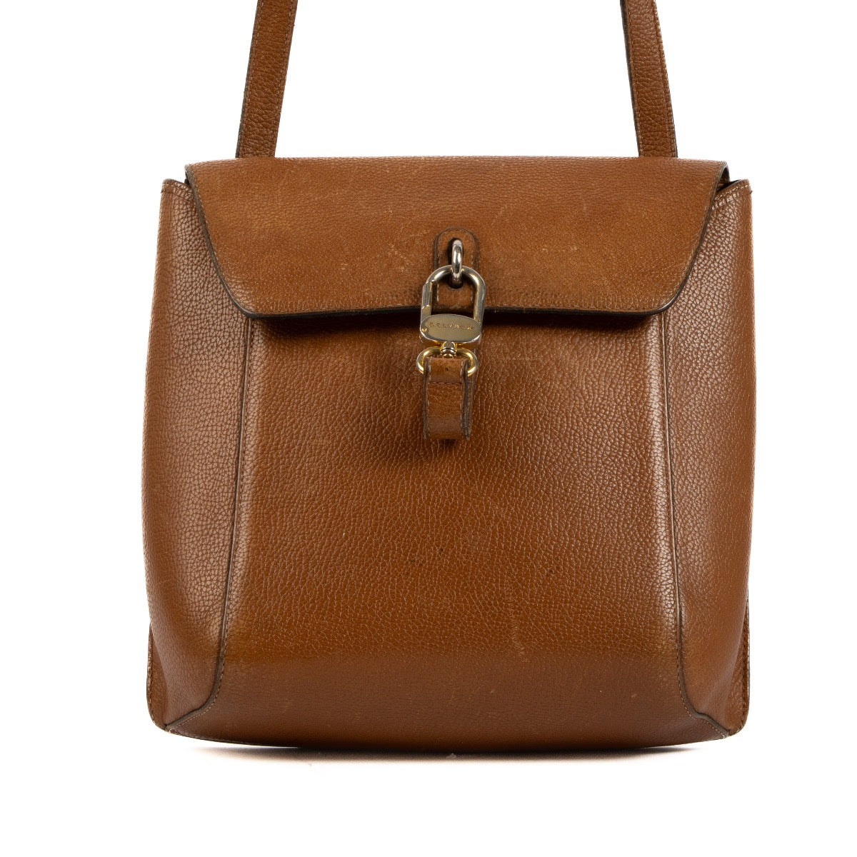 Delvaux Cognac Leather Rubis Shoulder Bag
