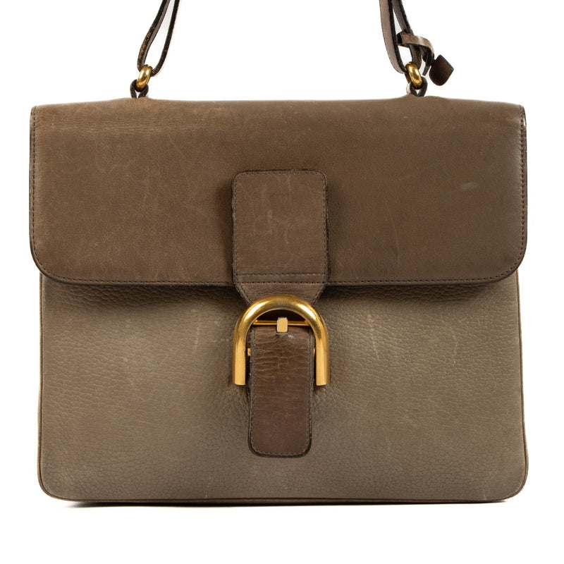 Delvaux Green Leather Aristocrate Shoulder Bag