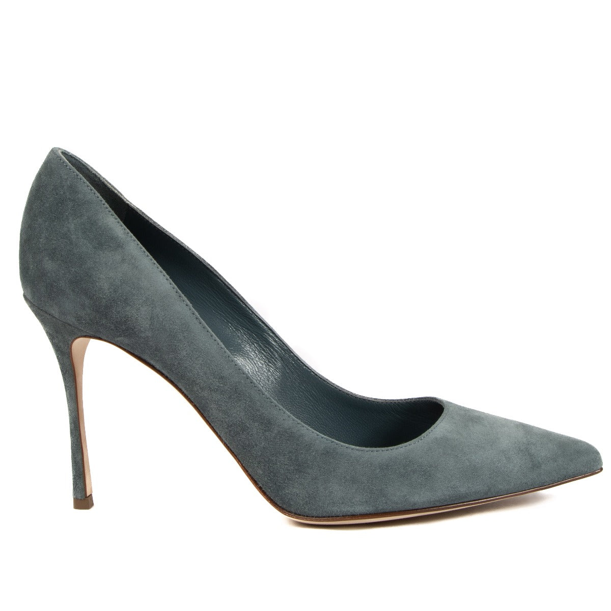 Sergio Rossi Denim Blue Suede Godiva Pumps
