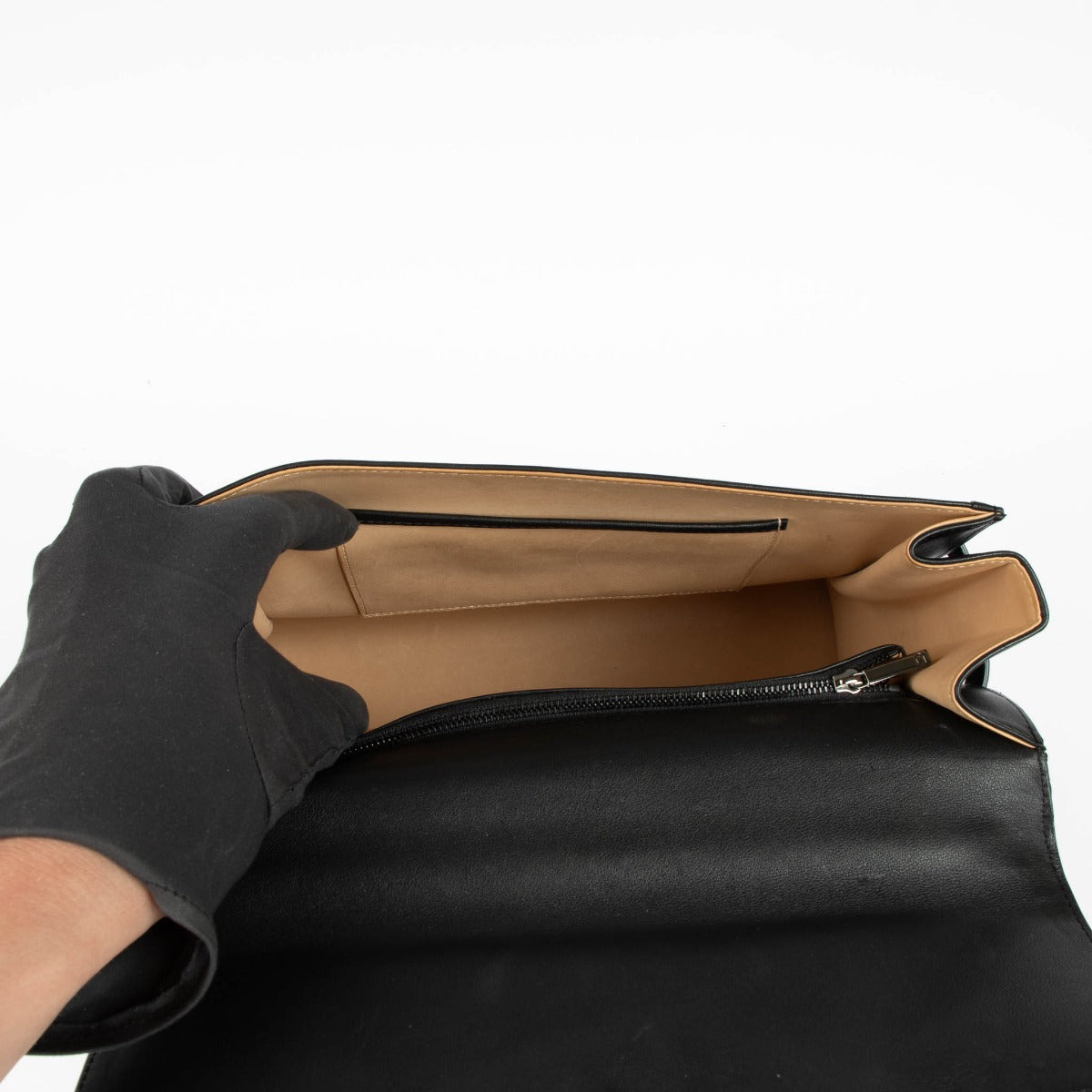 Delvaux Tempête GM Smock black lambskin calf leather handbag