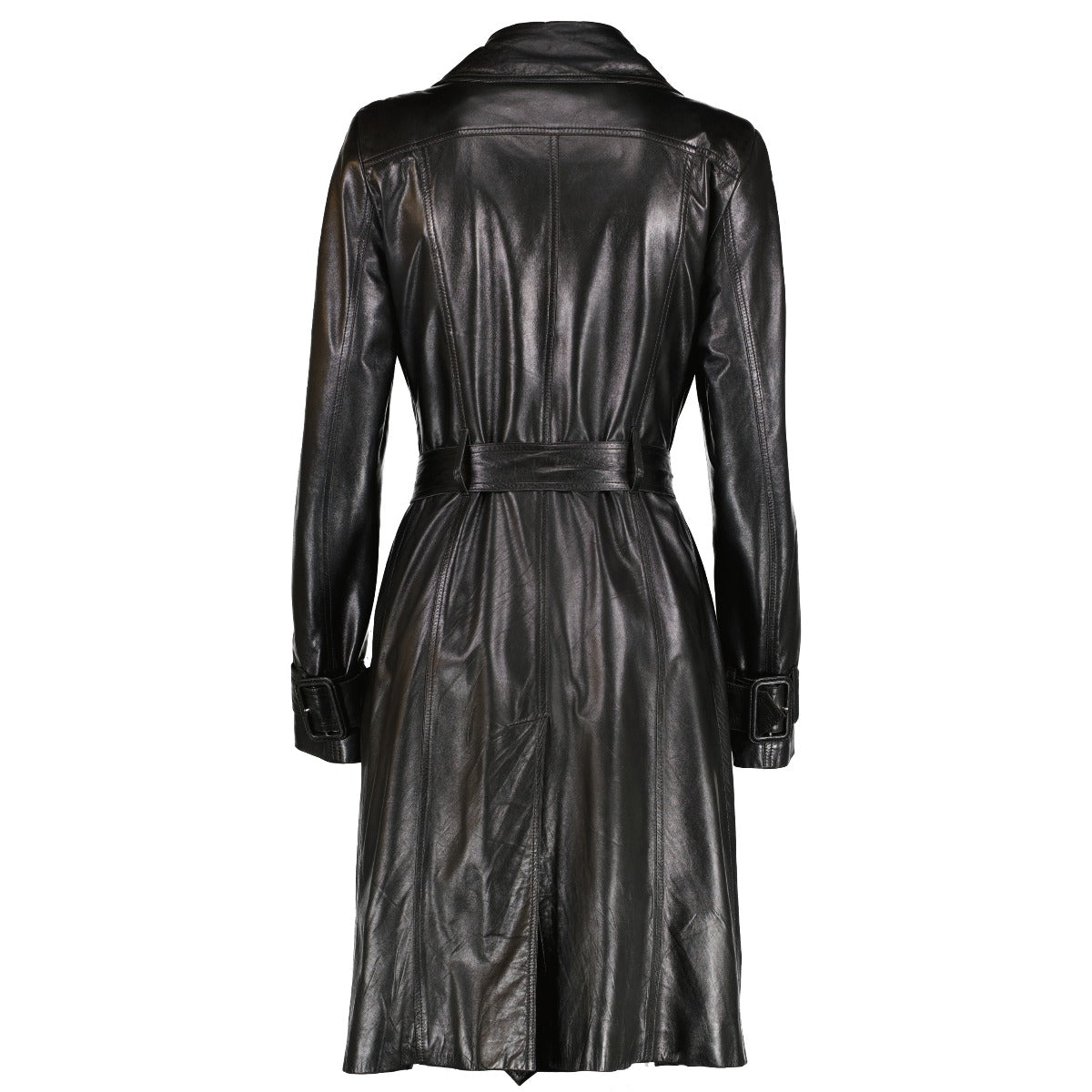 Burberry Black Leather Trench Coat