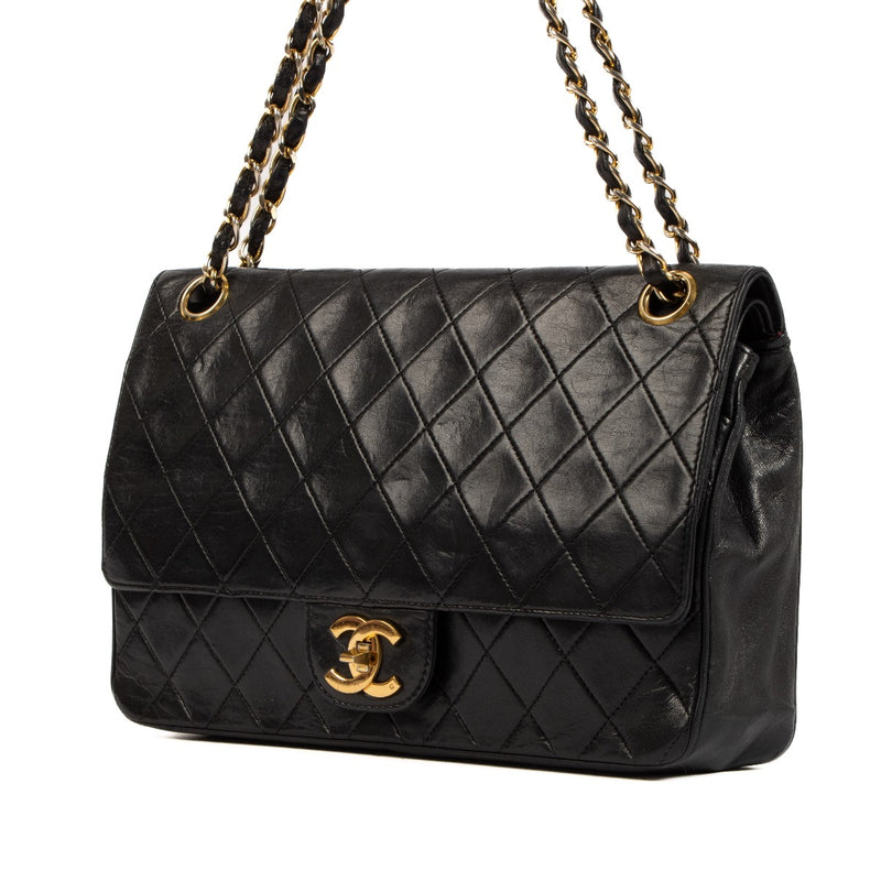 shop 100% authentic second hand Chanel Black Lambskin Quilted Classic Flap Bag on Labellov.com