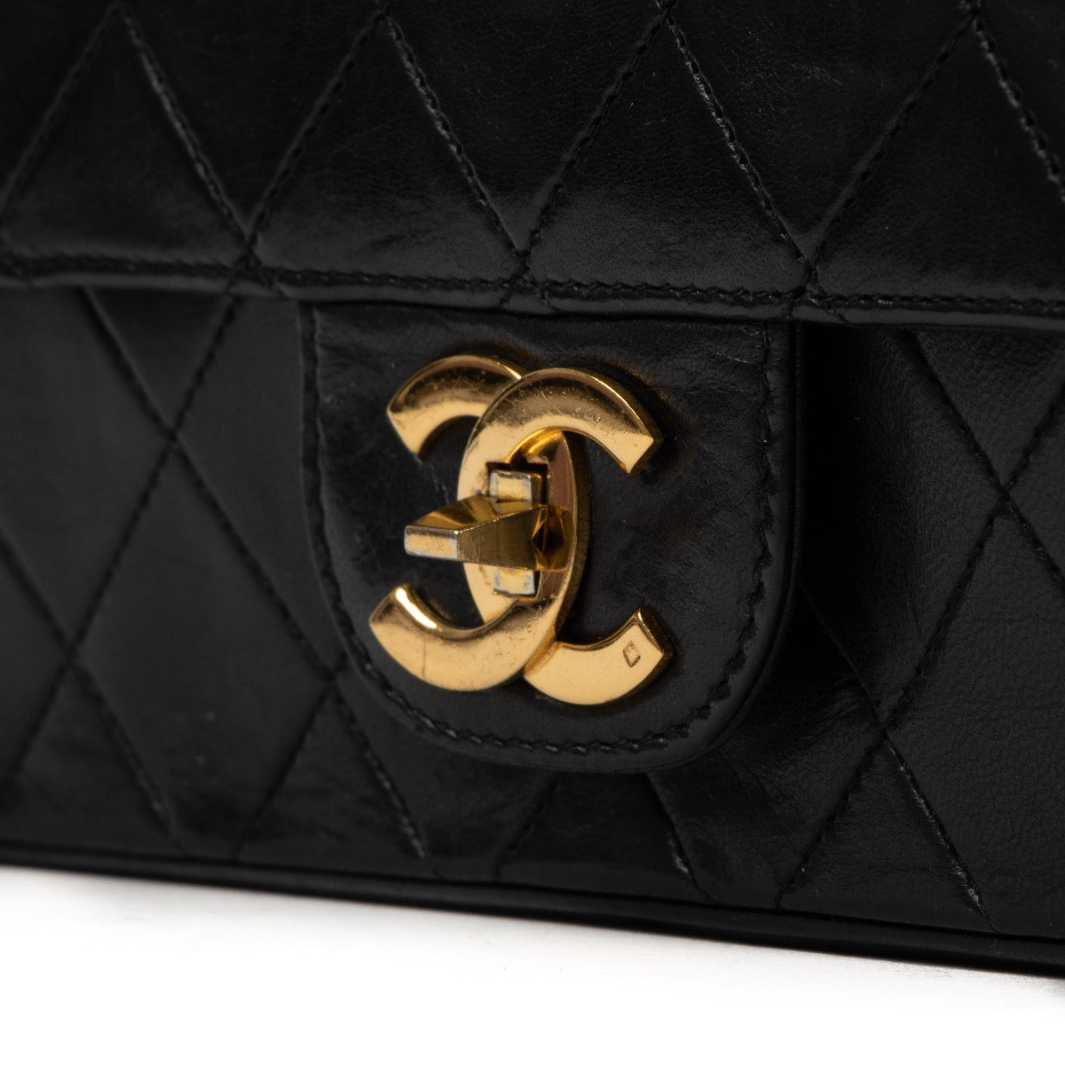 shop 100% authentic second hand Chanel Black Lambskin Quilted Classic Flap Bag on Labellov.com