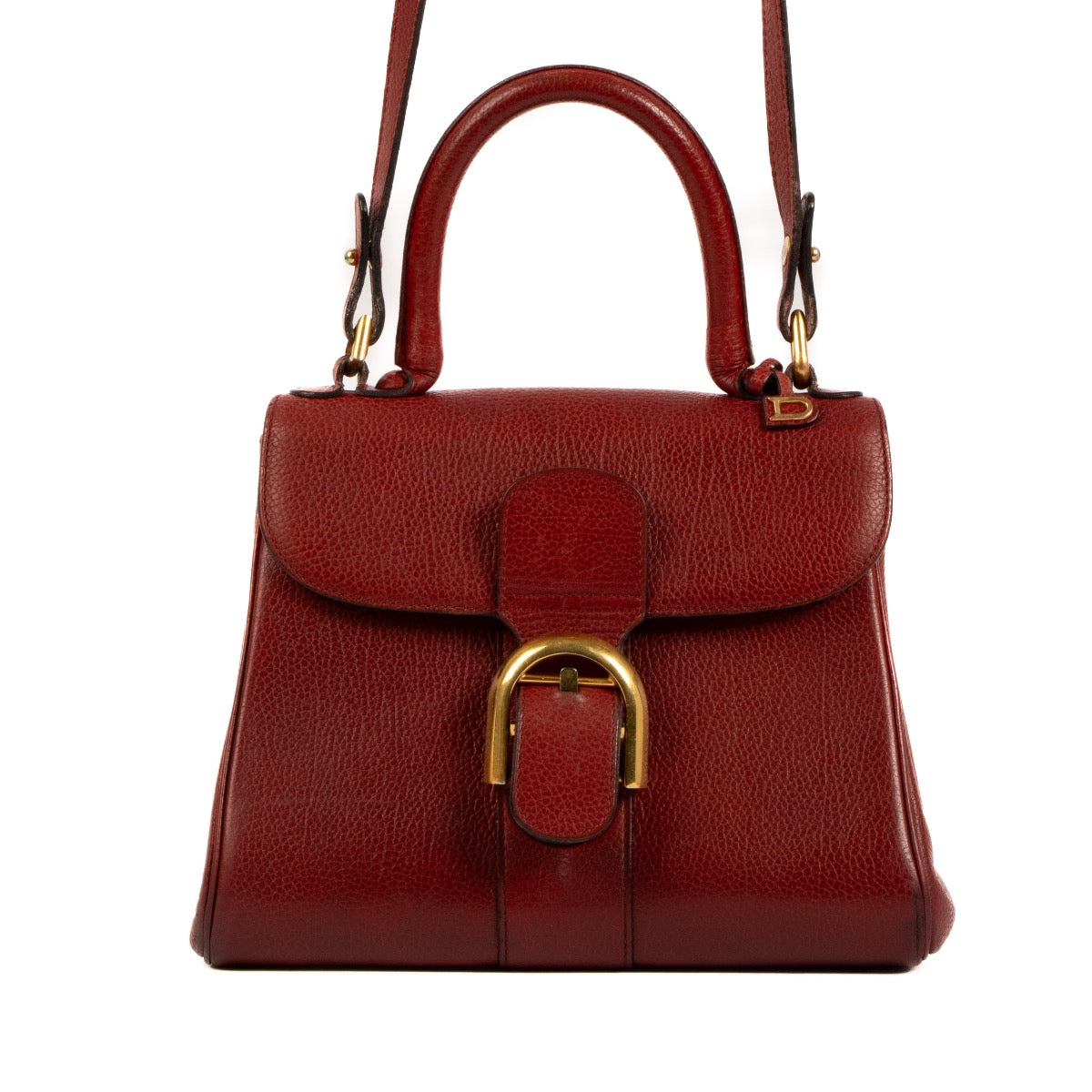 Shop safe online at Labellov in Antwerp, Brussels and Knokke this 100% authentic second hand Delvaux Rosso PM Brillant Top Handle
