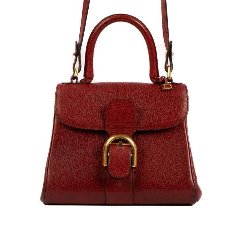 Shop safe online at Labellov in Antwerp, Brussels and Knokke this 100% authentic second hand Delvaux Rosso PM Brillant Top Handle