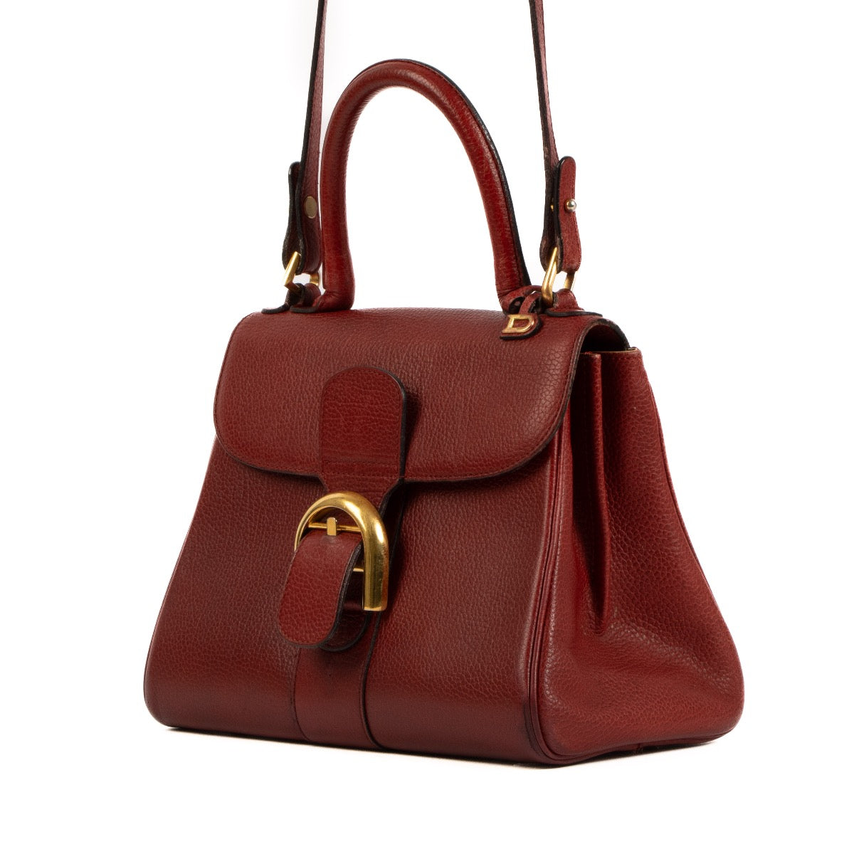 Shop safe online at Labellov in Antwerp, Brussels and Knokke this 100% authentic second hand Delvaux Rosso PM Brillant Top Handle