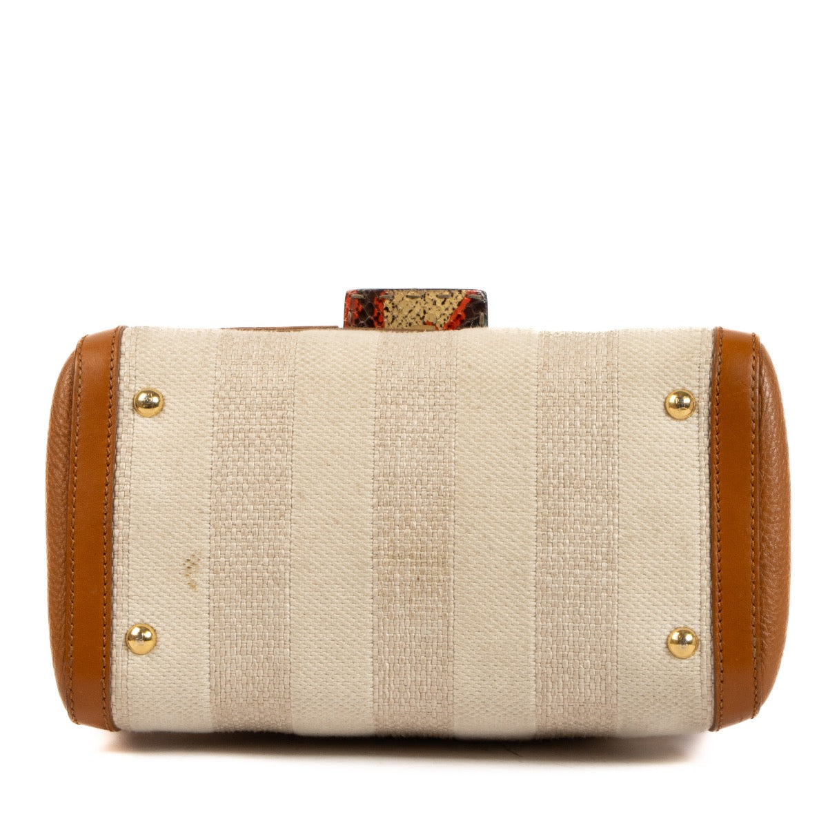 Shop safe online at Labellov in Antwerp, Brussels and Knokke this 100% authentic second hand Fendi Multicolor Roman Leather, Water Snake and Toile Silvana Shoulder Bag