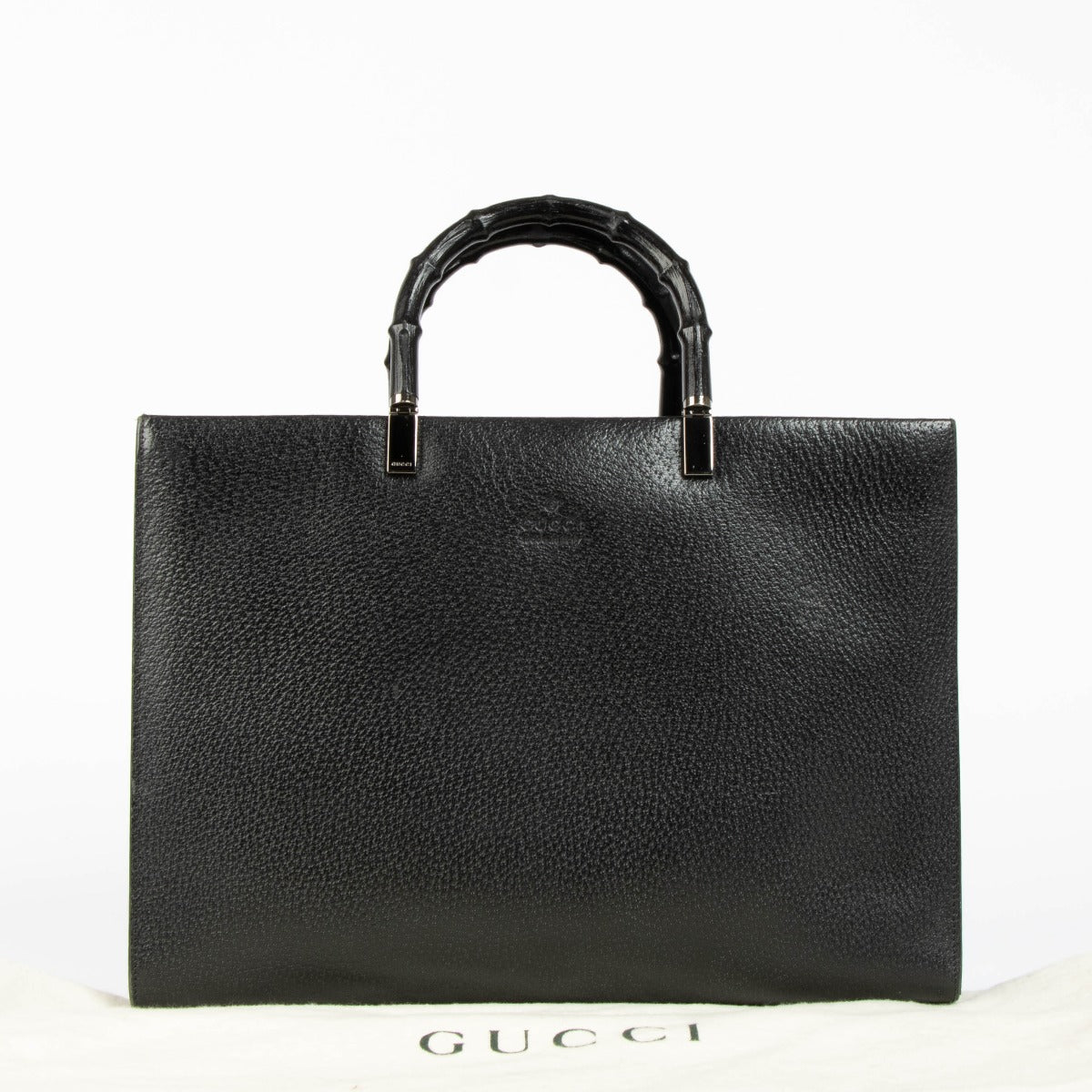 Shop this 100% authentic Gucci Black Bamboo Tote Top Handle Bag at Labellov.com