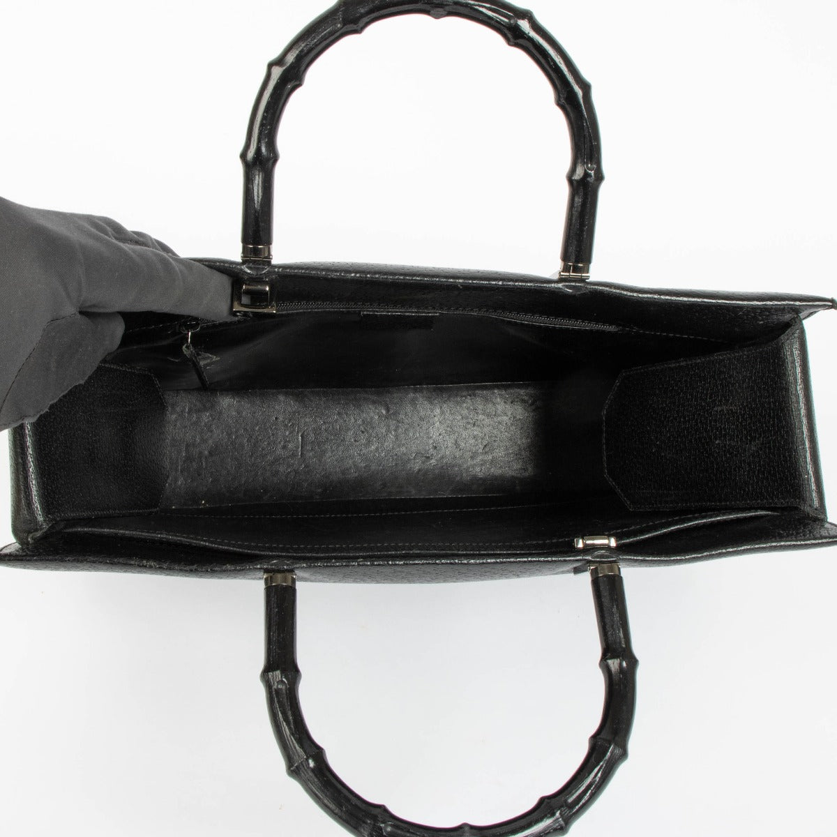 Shop this 100% authentic Gucci Black Bamboo Tote Top Handle Bag at Labellov.com