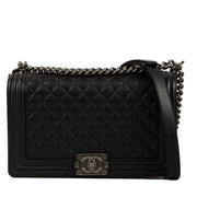 Shop 100% authentic second-hand Chanel Black Caviar Leather Large Boy Bag on Labellov.com