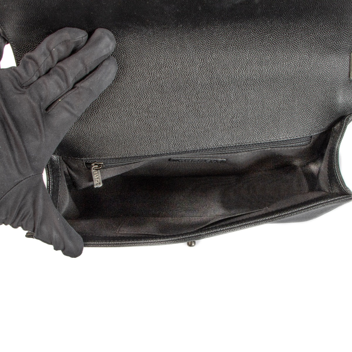 Shop 100% authentic second-hand Chanel Black Caviar Leather Large Boy Bag on Labellov.com