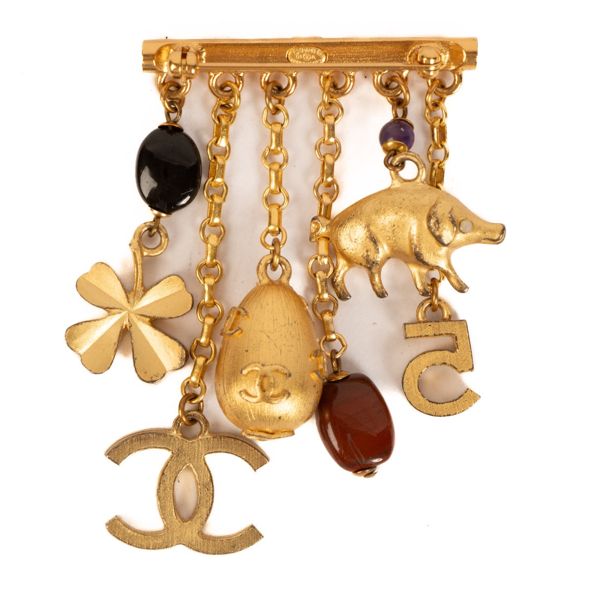 Shop 100% authentic second-hand Chanel 01A Gold Charm Brooch on Labellov.com