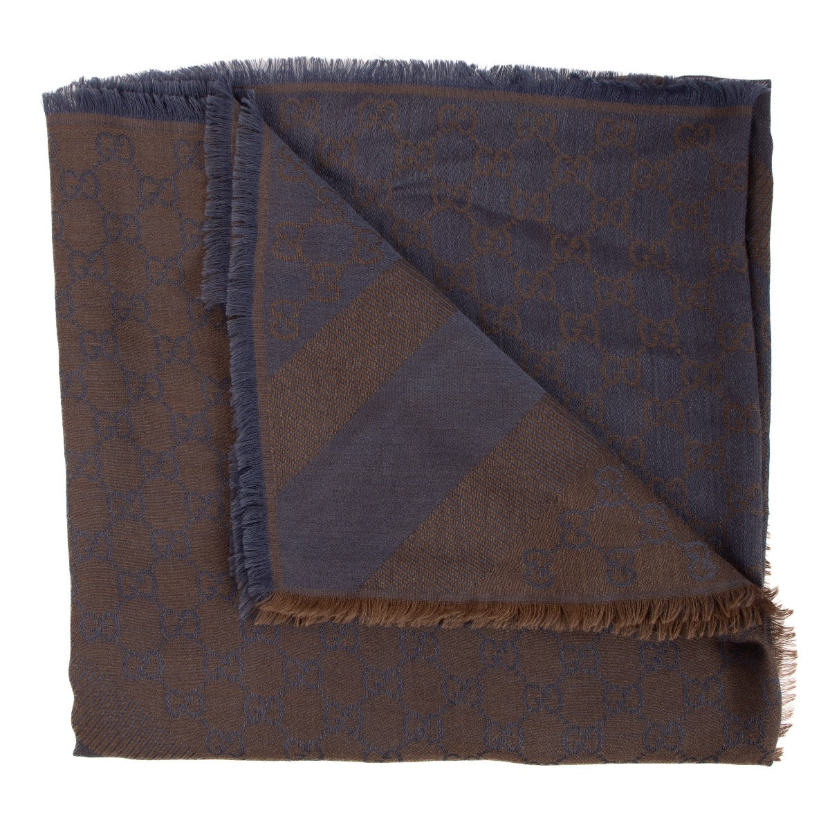Gucci Blue and Beige GG Shawl