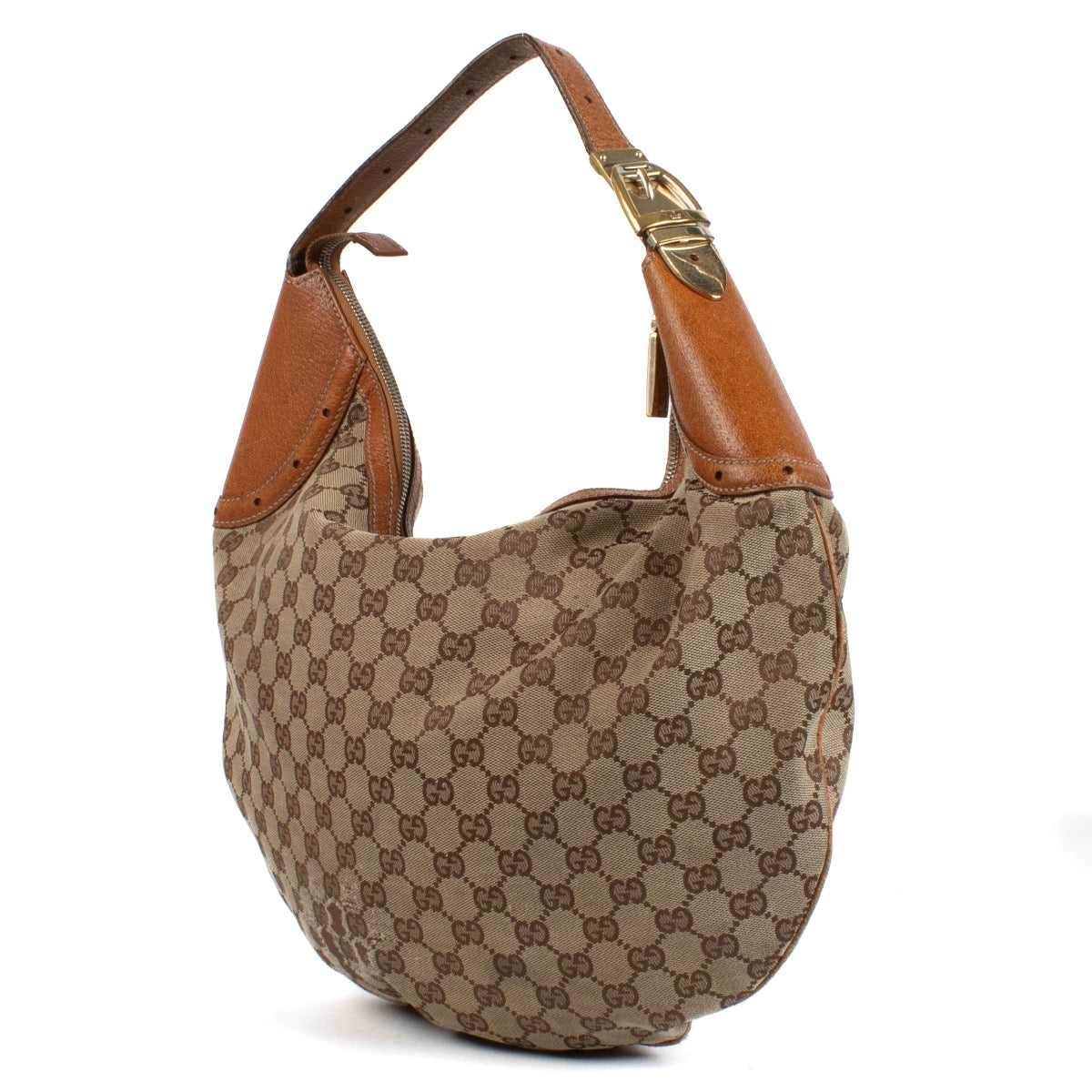 shop 100% authentic second hand Gucci Brown Monogram Canvas Hobo Bag on Labellov.com