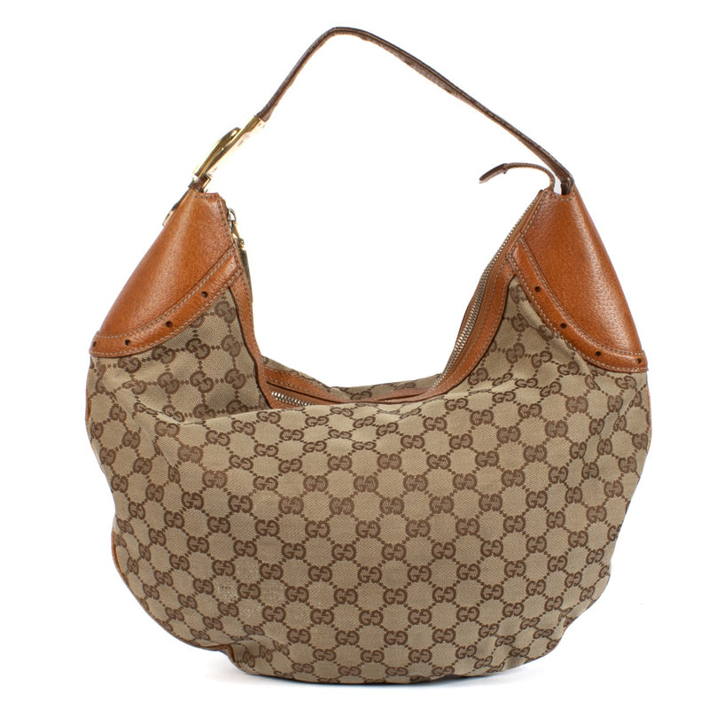 shop 100% authentic second hand Gucci Brown Monogram Canvas Hobo Bag on Labellov.com