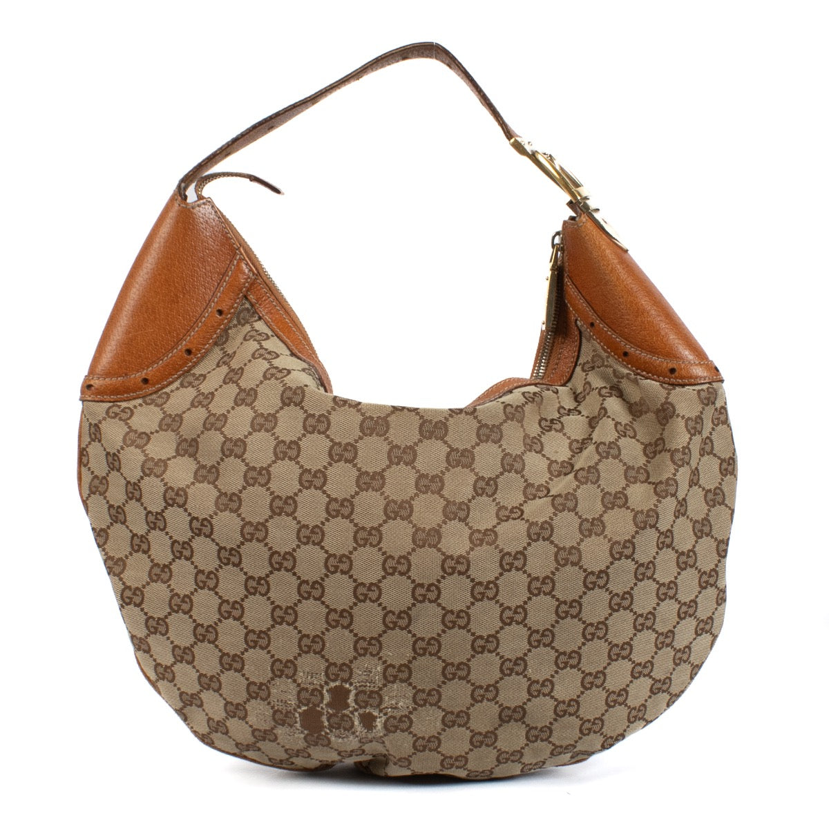 shop 100% authentic second hand Gucci Brown Monogram Canvas Hobo Bag on Labellov.com