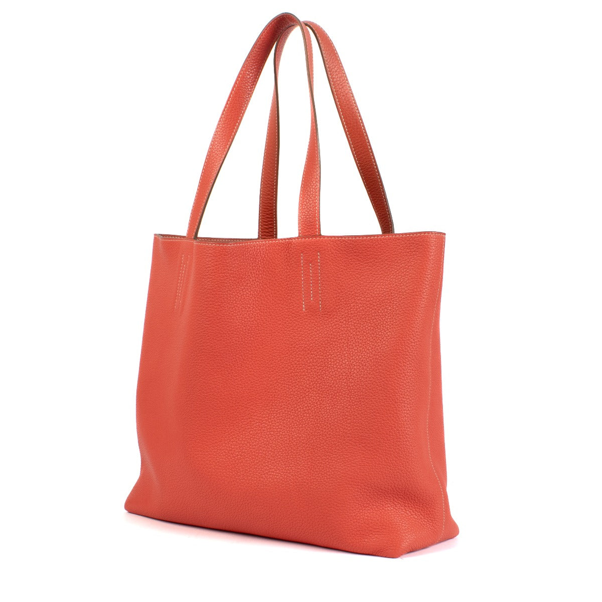 Shop second hand luxury designer vintage Hermès Double Sens 45 Sanguine/Rose Jaipur Taurillon Clemence Reversible Tote Bag