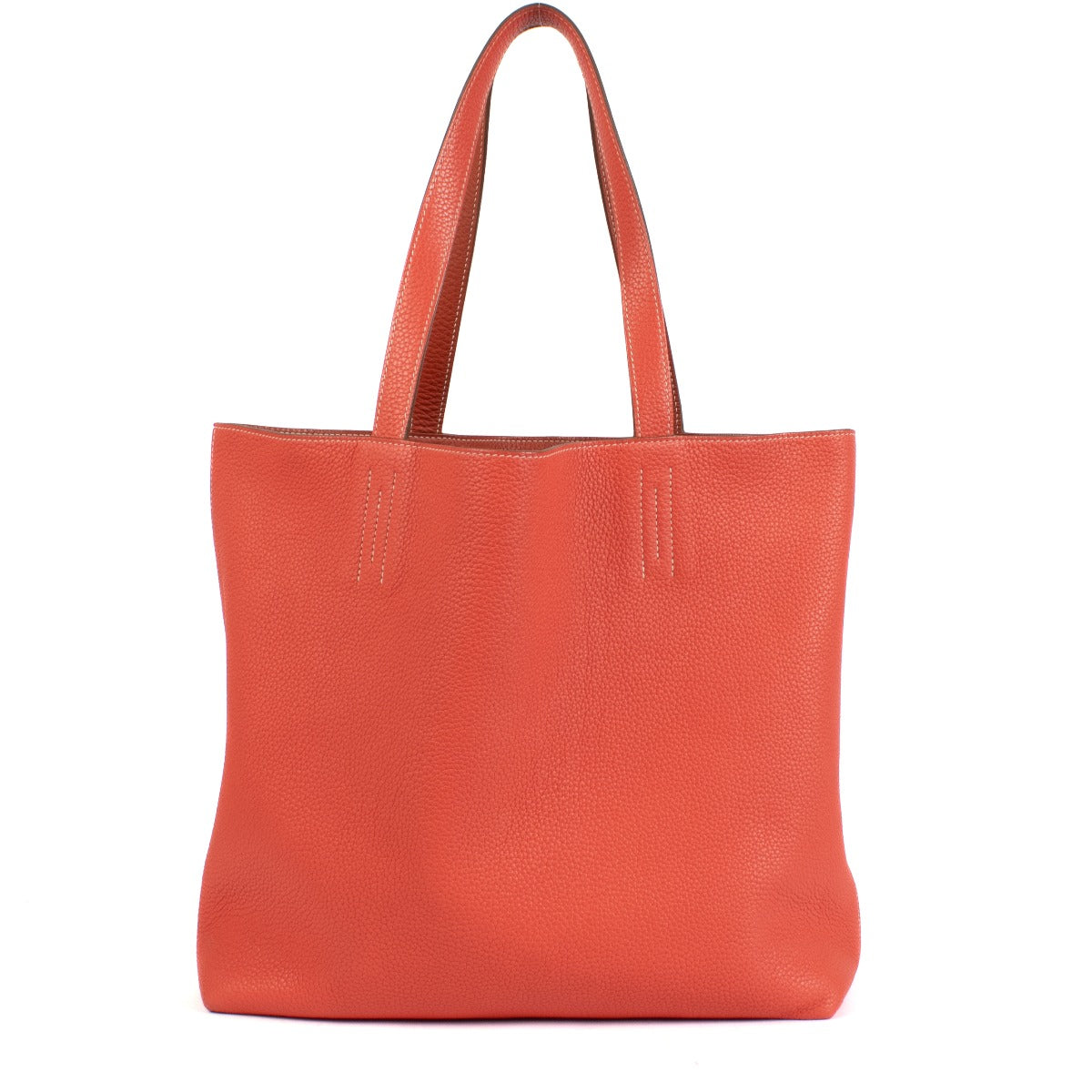 Hermès Double Sens 45 Sanguine/Rose Jaipur Taurillon Clemence Reversible Tote Bag