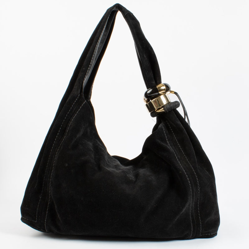 Jimmy Choo Brown Suede Saba Large Hobo Bag