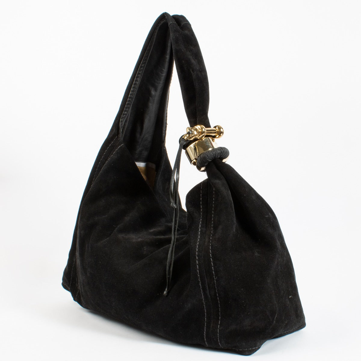 Jimmy Choo Brown Suede Saba Large Hobo Bag