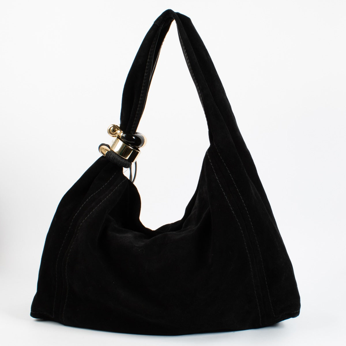 Jimmy Choo Brown Suede Saba Large Hobo Bag
