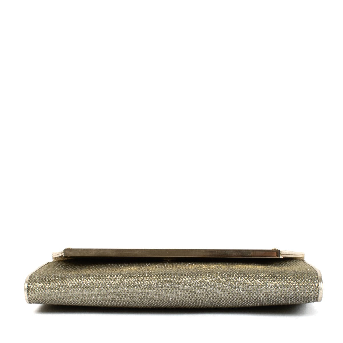 Shop safe online at Labellov in Antwerp, Brussels and Knokke this 100% authentic second hand Jimmy Choo Gold Sparkle Margot Clutch Bag
