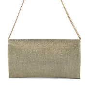 Shop safe online at Labellov in Antwerp, Brussels and Knokke this 100% authentic second hand Jimmy Choo Gold Sparkle Margot Clutch Bag