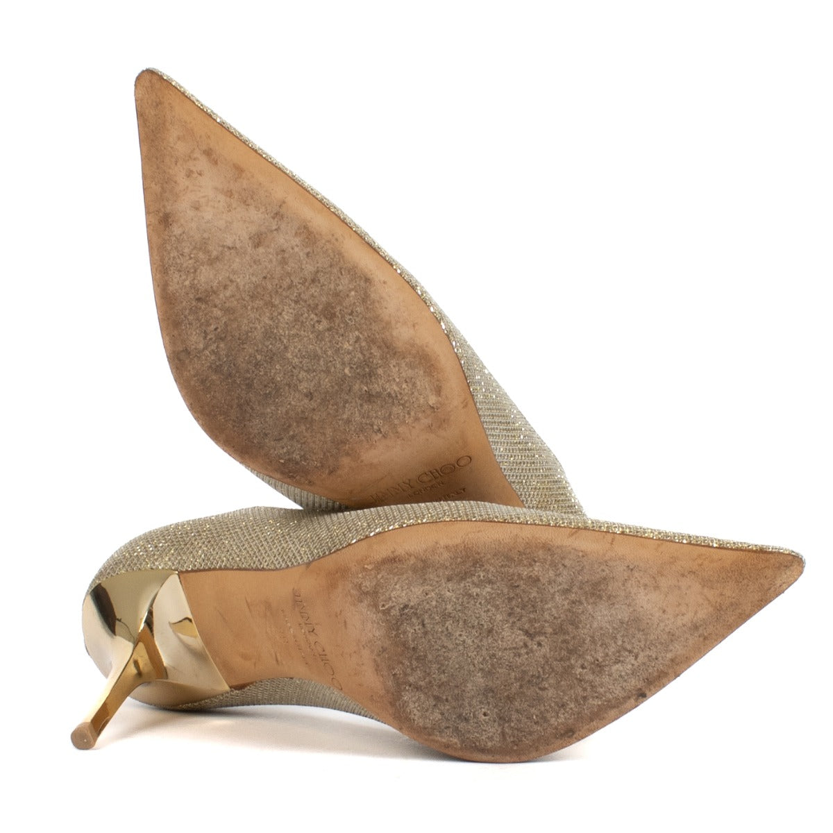 Shop safe online at Labellov in Antwerp, Brussels and Knokke this 100% authentic second hand Jimmy Choo Gold Pumps - Size 39